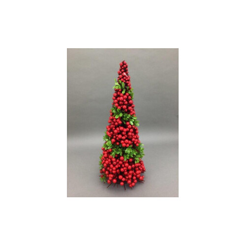 Red Berry with Leaf Tabletop Christmas Tree 50cm