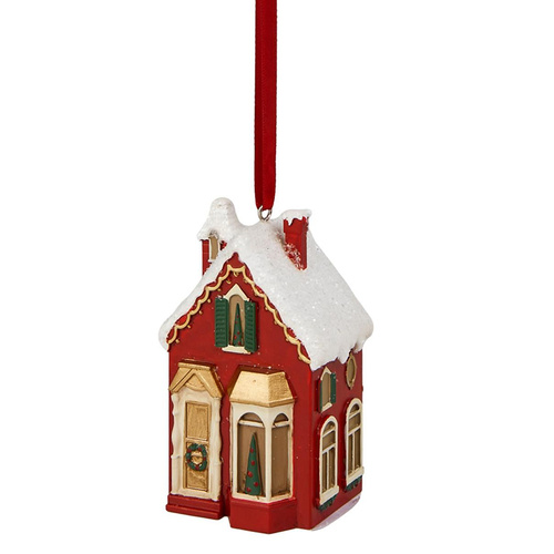 Red House Hanging Christmas Ornament