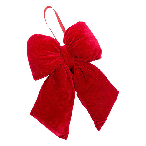 Plush Red Velvet Christmas Bow
