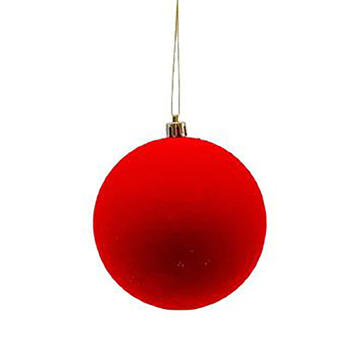 Red Velvet Shatterproof Christmas Hanging Bauble 15cm