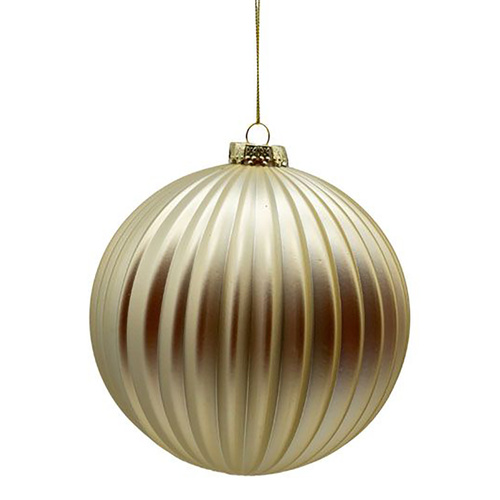 Champagne Shatterproof Christmas Hanging Bauble 15cm