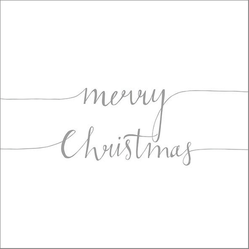 Christmas Note  Silver on White  Luncheon Disposable Napkins  20pk