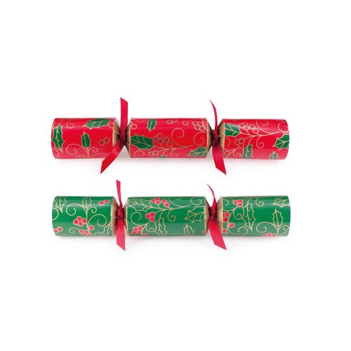 Red and Green Swirling Holly - Box of 50