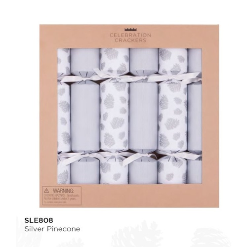 Silver Pinecone Eco Crackers 6pk