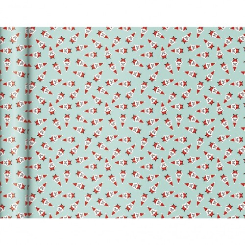 Wrapping Paper Pale Blue with Santa 5m x 35cm