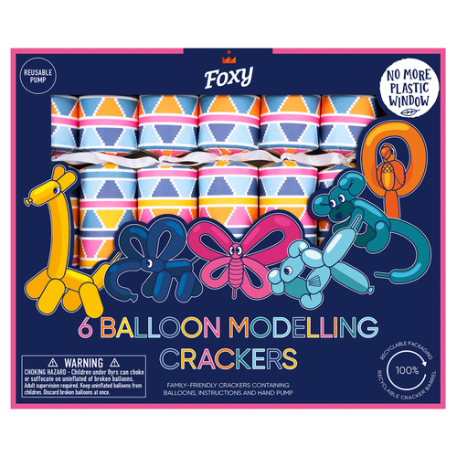 Balloon Modelling Christmas Crackers 6pk
