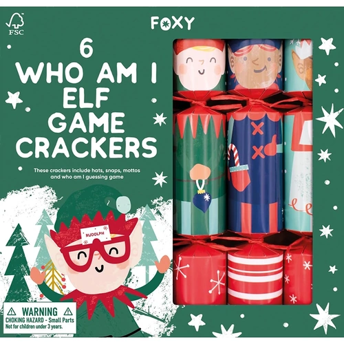 Who Am I Elf Christmas Crackers 6pk