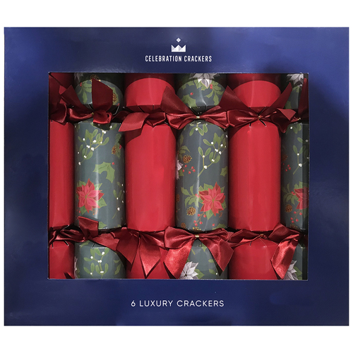 Traditional Poinsettia XL Crackers 6PK