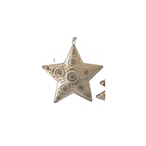 Champagne Pressed Metal Star 9cm
