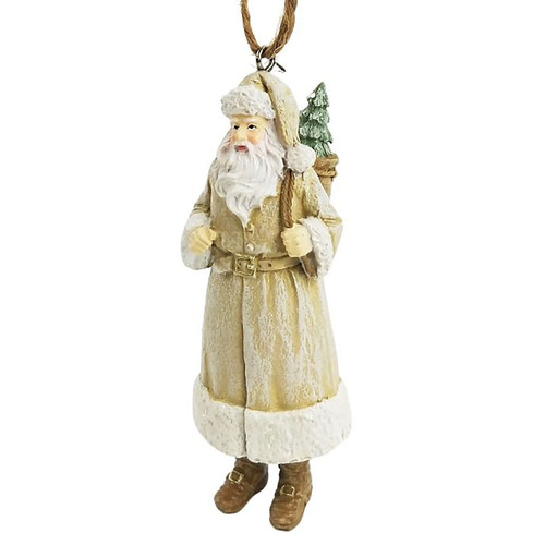Woodland Hanging Santa White 9cm