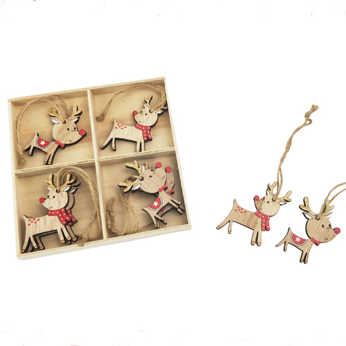 Reindeer Decorations MDF 8pc