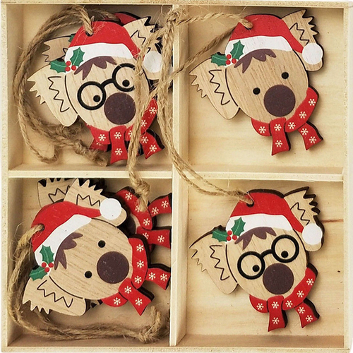 Christmas Koala MDF Decorations 8pc