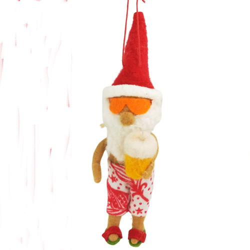 Summer Santa with Drink Decoration 15 cm