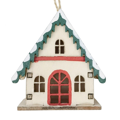 Hanging  Green Roof Chalet Christmas Decoration 