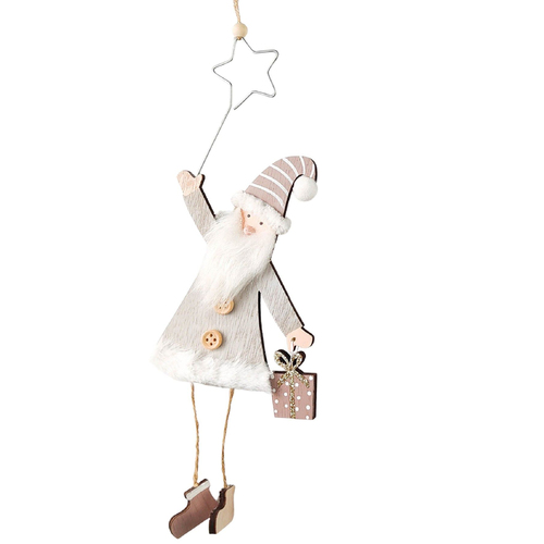 Santa Holding Star with Dangly Legs  MDF 34cm