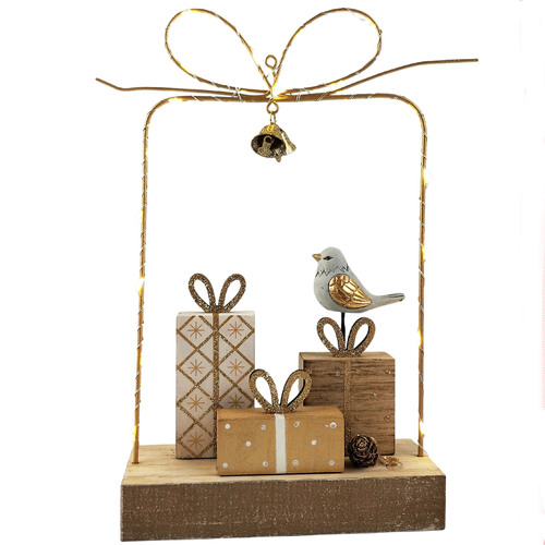 White Gold  Presents in an LED Present