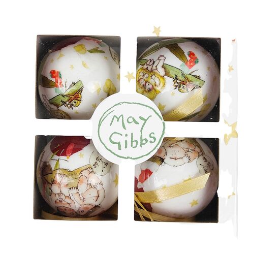 May Gibbs Mixed Gumnut Baby Bauble Gift Box 6cm 4pc