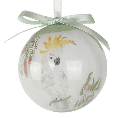 Cockatoo and Kookaburra Bauble 7cm Gift Boxed