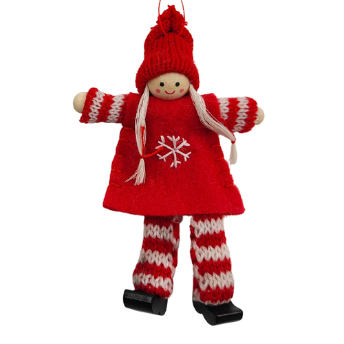 Tomte Girl  Hanging Decoration 12cm