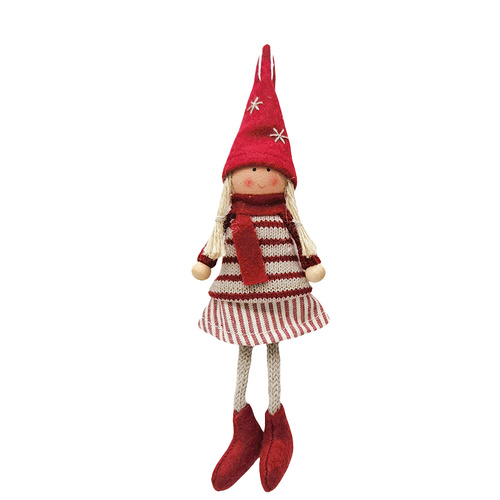 Scandi Look Girl Hanging Christmas Decoration 15cm