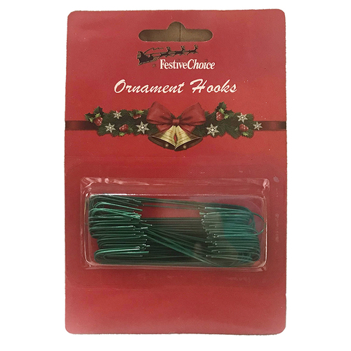 Ornament Hooks green 50pc