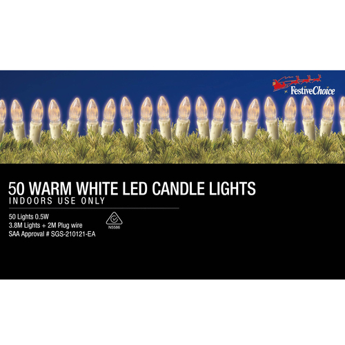 Mini LED Candle Lights 50 Clip on Continuous Wire