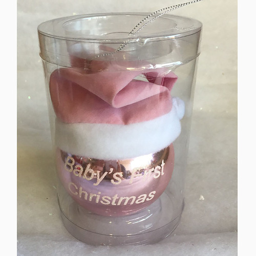 Baby's First Christmas Pink 8cm