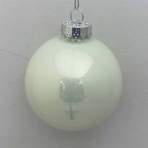 Classic Pearlescent White  Glass Ball 8cm