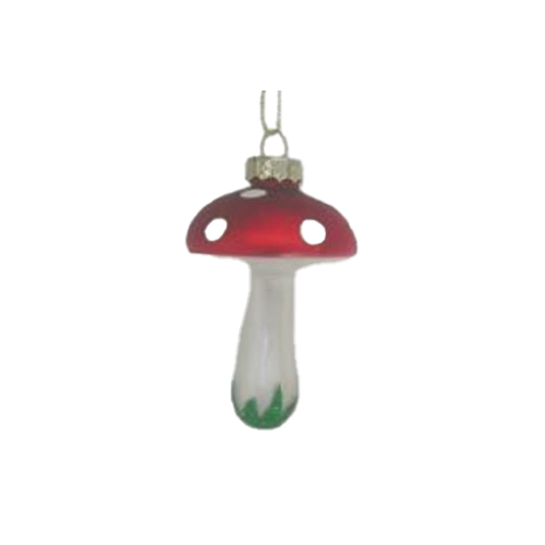 Glass Mushroom Christmas Decoration  8cm