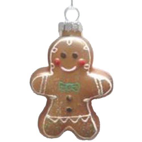 Glass Gingerbread Person Christmas Decoration 8cm