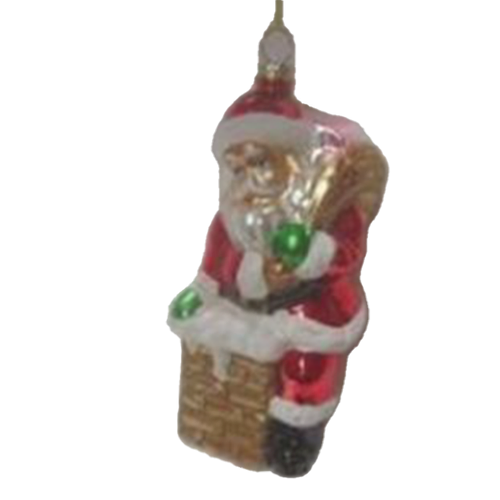 Santa in Chimney Christmas Decoration 12 x 5 cm
