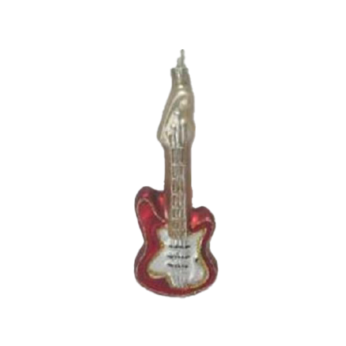 Glass Guitar Christmas Decoration 15cm