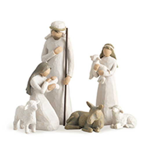 Natural Nativity Scene 6 pc