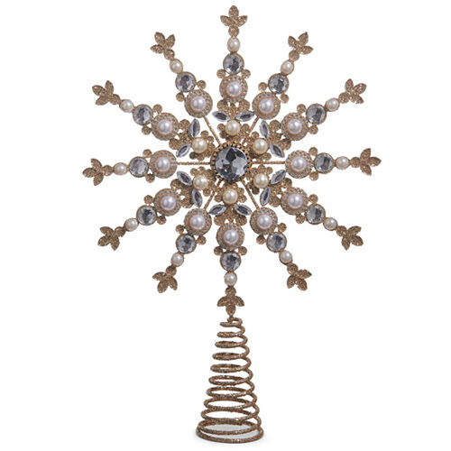 Jewelled and Pearl Star Christmas Tree Topper