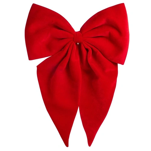 Red Velvet Bow with Tapered Tails 45cm