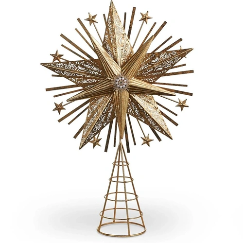 Extra Large Layered Metal Gold Christmas Tree Topper 