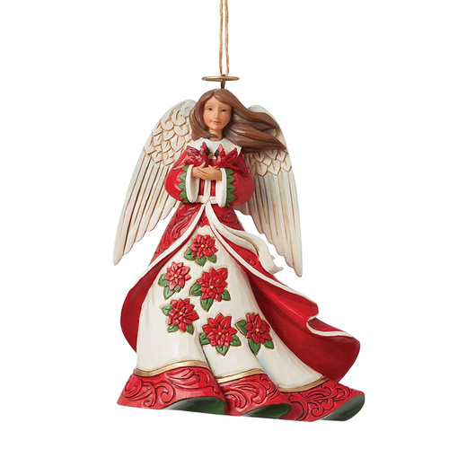 Jim Shore Christmas Angel with Cardinals Hanging Christmas Decoration