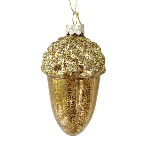 Antique Gold Glass Hanging Christmas Decoration