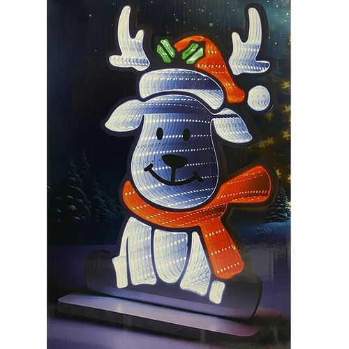 Christmas Reindeer LED Infinity Light 38cm