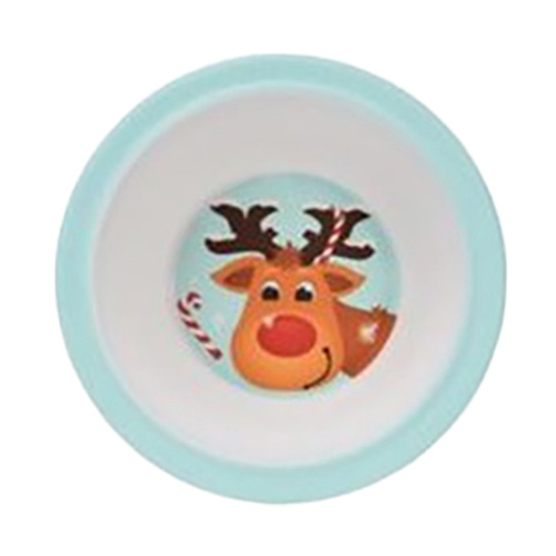 Child's Plate, Bowl, Cup and Spoon Set Reindeer Blue