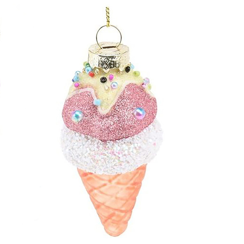 Natural Ice cream Glass Hanging Christmas Decoration