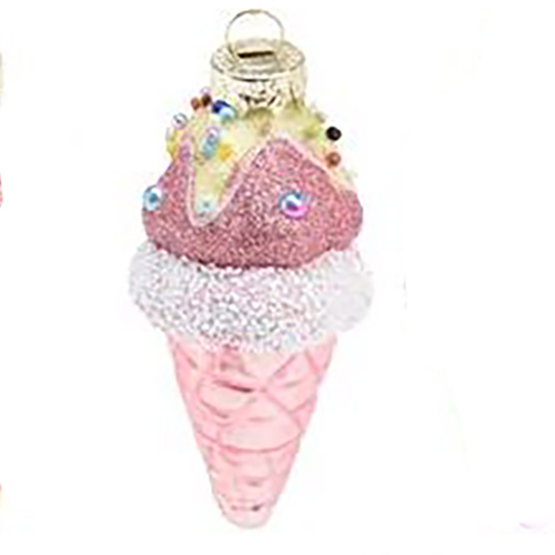 Pink Ice cream Glass Hanging Christmas Decoration