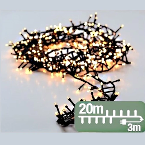 1000 Warm White  LED Cluster String 10m