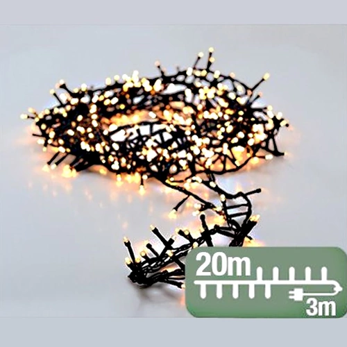1000 Amber LED Cluster String 10m