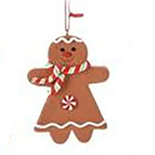 Gingerbread Person with Scarf Hanging Christmas Decoration