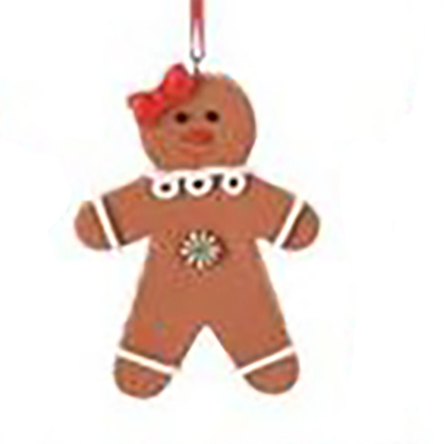 Gingerbread Person with White Hanging Christmas Decoration