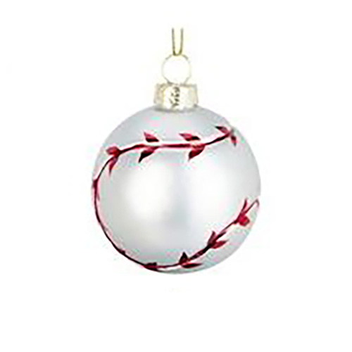 Baseball Glass Hanging Christmas Ornament 6cm