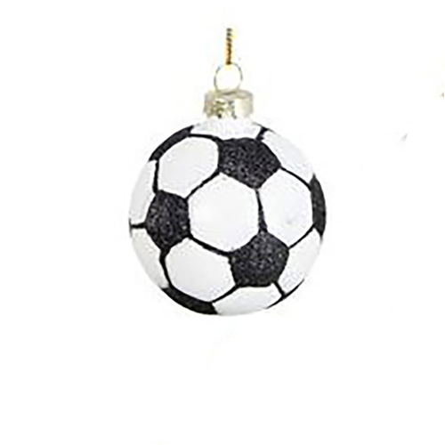 Football Glass Hanging Christmas Ornament 6cm