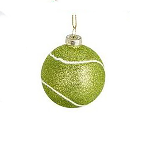 Tennis Ball Glass Hanging Christmas Ornament 6cm